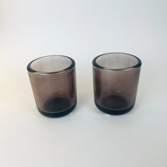 Gray Clear Color Votive Candle Holders Set of 2 3.5 Inch Kirkland EUC 🖤 - Picture 1 of 4